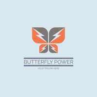 design de modelo de logotipo elétrico de energia borboleta para marca ou empresa e outros vetor
