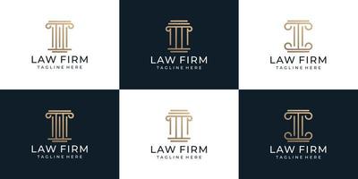conjunto de inspiração de conceito de logotipo de escritório de advocacia
