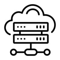 ícone linear moderno do servidor em nuvem vetor