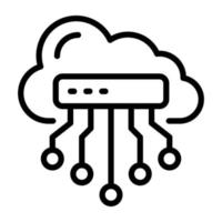 um ícone linear editável de computação em nuvem vetor