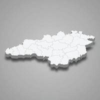 mapa isométrico 3d do oblast de kirovohrad é uma região da ucrânia vetor