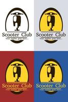 ilustração vetorial de clube de scooter editável para modelo de logotipo vetor