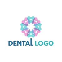 logotipo da flor dental vetor