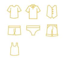 design de conjunto de ícones de roupas vetor