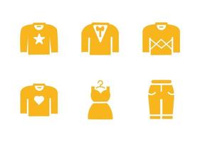 design de conjunto de ícones de roupa vetor
