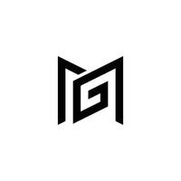 mg ou gm vetor de design de logotipo de letra inicial.