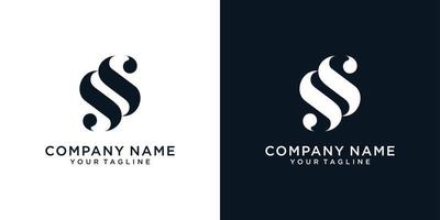 s ou ss vetor de design de logotipo de letra inicial.