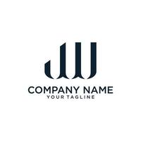 vetor de design de logotipo de letra jw ou wj