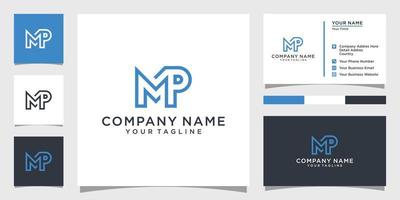vetor de modelo de design de logotipo de carta mp ou pm com design de cartão de visita.