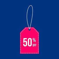 50 por cento de desconto. oferta de venda de promoção especial. vetor