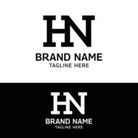 modelo de design de logotipo inicial de monograma de carta hn hn nh vetor