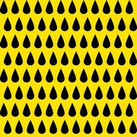 fundo sem costura fundo amarelo padrão de gota de água preta vetor