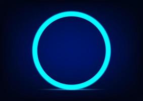 círculo de luz de brilho neon com fundo azul para ilustração vetorial de fundo vetor