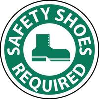 sapatos de segurança necessários sinal de chão em fundo branco vetor