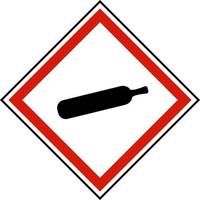 rótulo de símbolo de gás comprimido em fundo branco vetor