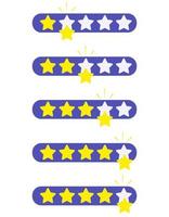 classificação de cinco estrelas. um, dois, três, quatro, cinco estrelas feedback dos clientes. vetor