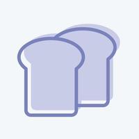 pão de torrada de ícone. adequado para símbolo de padaria. estilo de dois tons. design simples editável. vetor de modelo de design. ilustração simples