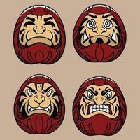 daruma set ilustração vetorial especialmente feita para branding, publicidade e outras necessidades vetor