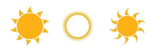 vetor de ícone de clipart sol em fundo branco