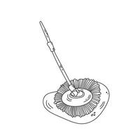 esfregão limpeza higiene da ferramenta de trabalho doméstico, estilo doodle vetor