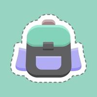 mochila de corte de linha de adesivo. adequado para a educação. design simples editável. vetor de modelo de design. ilustração simples