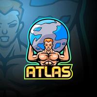 design de mascote de logotipo atlas esport vetor