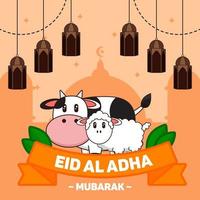 design de plano de fundo de saudação eid al adha vetor