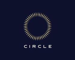 inspiração de design de logotipo de luxo circular azul cintilante de tecnologia vetor