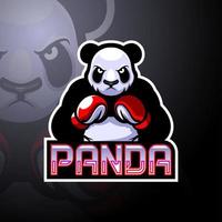 design de mascote de logotipo de esporte de boxe panda vetor