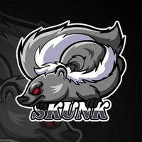 design de mascote de logotipo skunk esport vetor