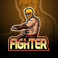 design de mascote de logotipo de esport lutador