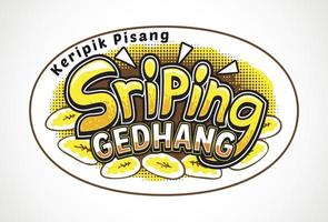 carta de sriping gedhan, logotipo para rótulo de chips de banana