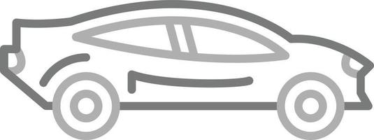 ícone de linha em tons de cinza de carro esportivo