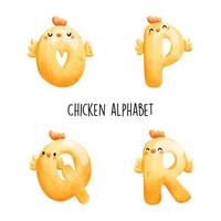 alfabeto de galinha. ilustração vetorial vetor