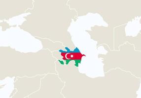 europa com mapa destacado do azerbaijão. vetor