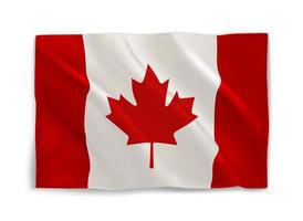 bandeira branca e vermelha do Canadá. objeto de vetor 3D isolado em branco