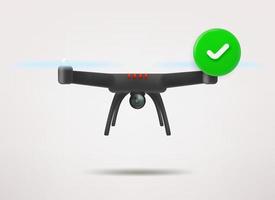 ícone de quadrocopter moderno com marca de seleção. ícone de vetor 3D