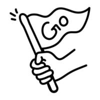 um ícone de um design de doodle de bandeira vetor