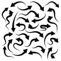 ícone de vetor de seta preta - setas grandes ícones de conjunto preto - seta desenhada à mão