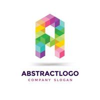 um ícone de logotipo exclusivo colorido de letra, um design de monograma mínimo de alfabeto. vetor