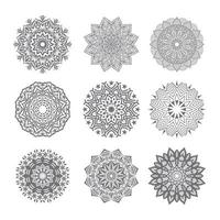conjunto do ornamento floral vector design mandala vector elemento flor de fundo.