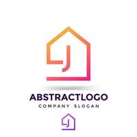 j carta com sinal de construção de casa combina modelo de logotipo profissional design moderno imobiliário, empresa imobiliária. vetor