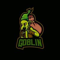 vetor de design de logotipo de mascote goblin
