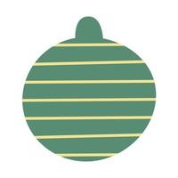 brinquedo de natal para a árvore, bola com um padrão. ilustração vetorial desenhada à mão. símbolo tradicional de férias vetor
