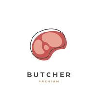 logotipo de ilustração de arte de linha abstrata de carne vetor