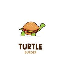 logotipo de ilustração de ícone de hambúrguer de tartaruga vetor