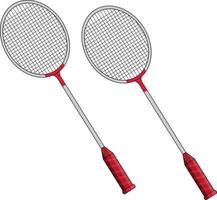 ilustração vetorial de par de raquetes de badminton vetor
