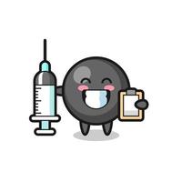 ilustração de mascote do símbolo de ponto como médico vetor