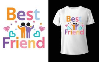 design de camiseta feliz dia da amizade vetor