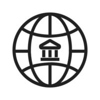 ícone de linha de bancos globais vetor